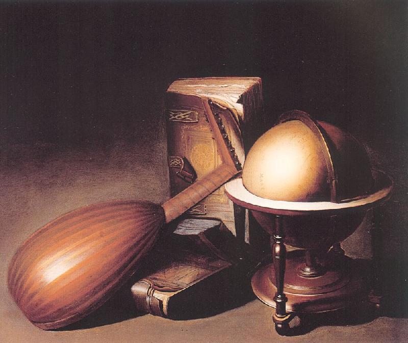 Dosso Dossi Still Life with Globe, Lute and Books Sweden oil painting art